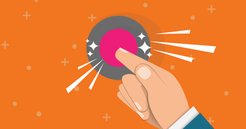 Animated hand pushing a button