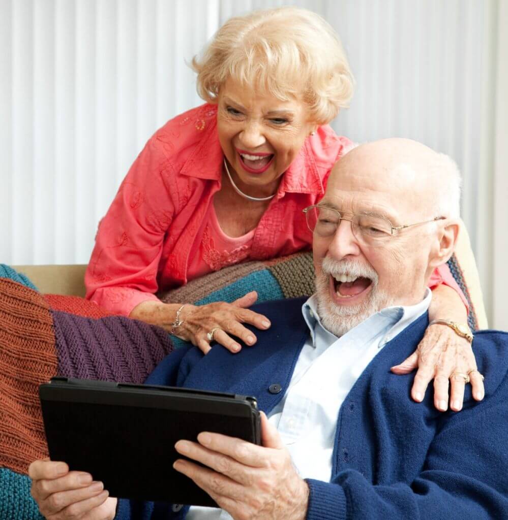 Senior couple living at home through local authorities management.