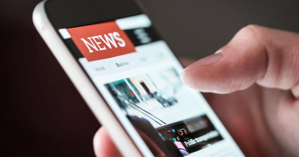 News page on phone